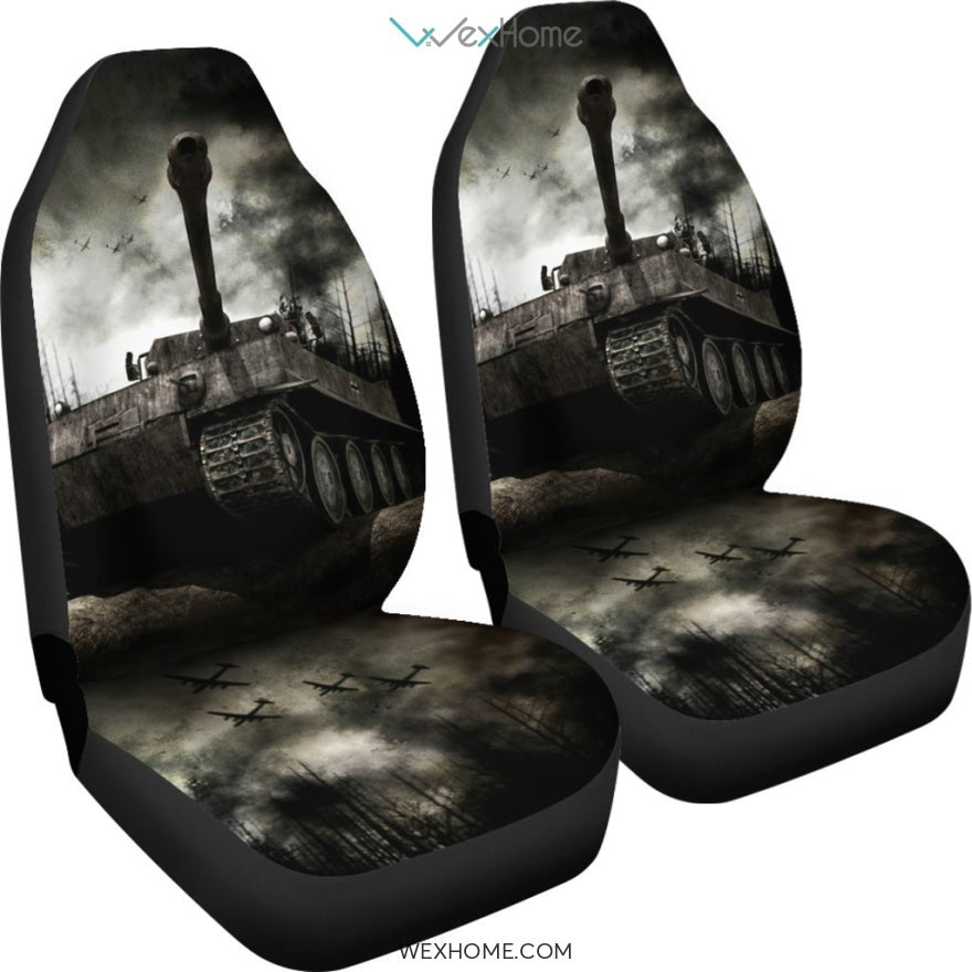 2pcs Tiger Tank Car Seat Cover