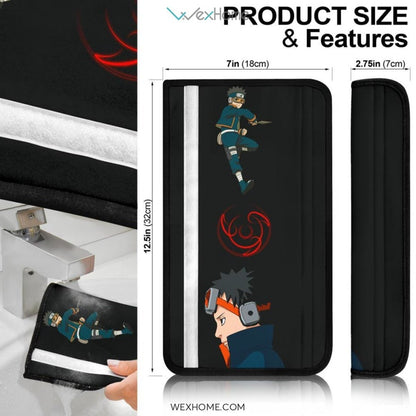 Naruto Anime Seat Belt Covers | Obito Uchiha Evolution Child To Adult Belt Covers