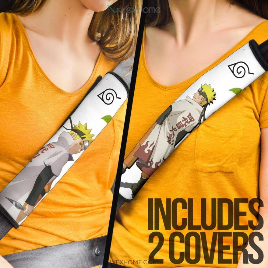 Naruto Anime Seat Belt Covers | Naruto Hokage Shadow Leaf Village Belt Covers