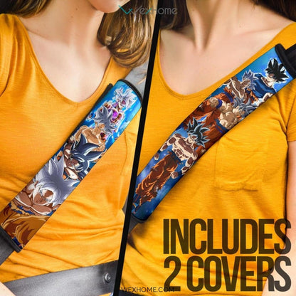 Dragon Ball Anime Seat Belt Covers | Goku White Hair In Battle Blue Galaxy Belt Covers