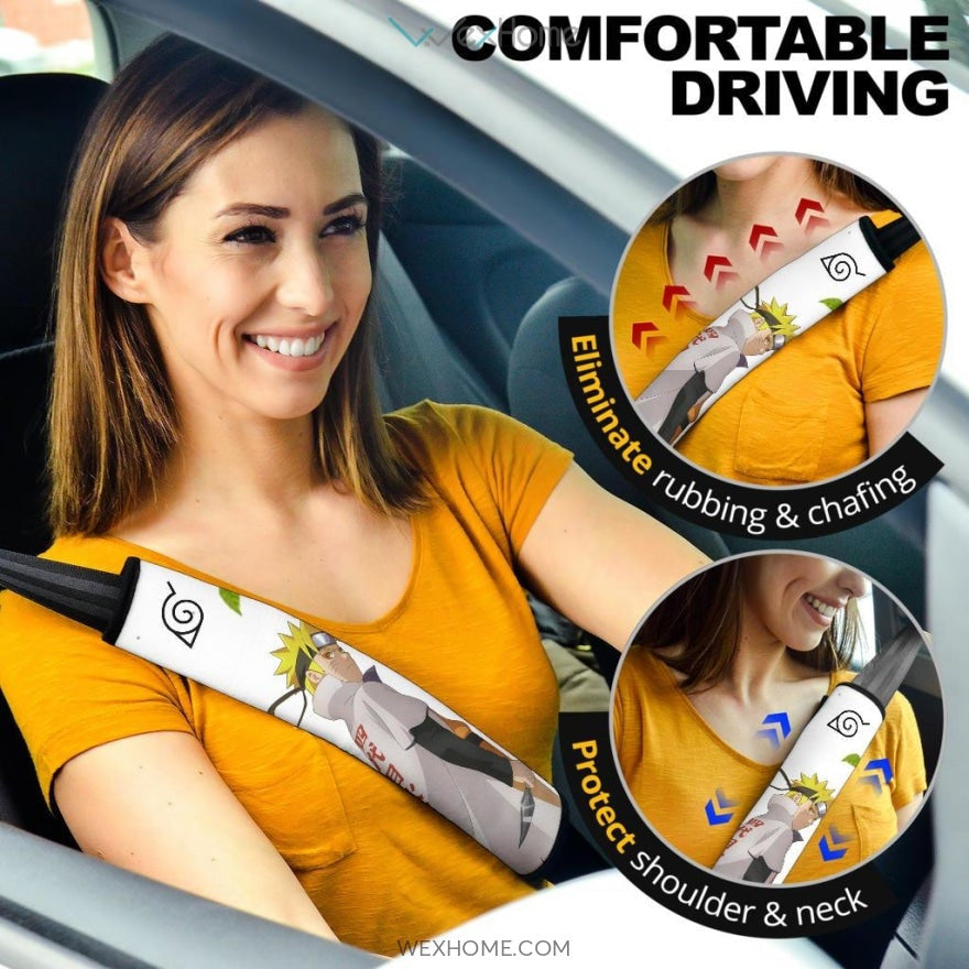 Naruto Anime Seat Belt Covers | Naruto Hokage Shadow Leaf Village Belt Covers