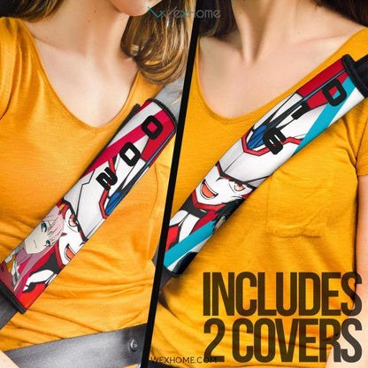 Darling In The Franxx Anime Seat Belt Covers | Strelizia Darling With Zero Two 002 And Hiro 016 Belt Covers