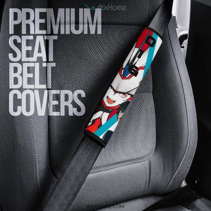 Darling In The Franxx Anime Seat Belt Covers | Strelizia Darling With Zero Two 002 And Hiro 016 Belt Covers