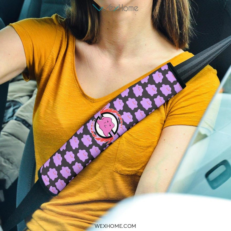 Pokemon Anime Seat Belt Covers | Ditto Pokedex Patterns Purple Belt Covers
