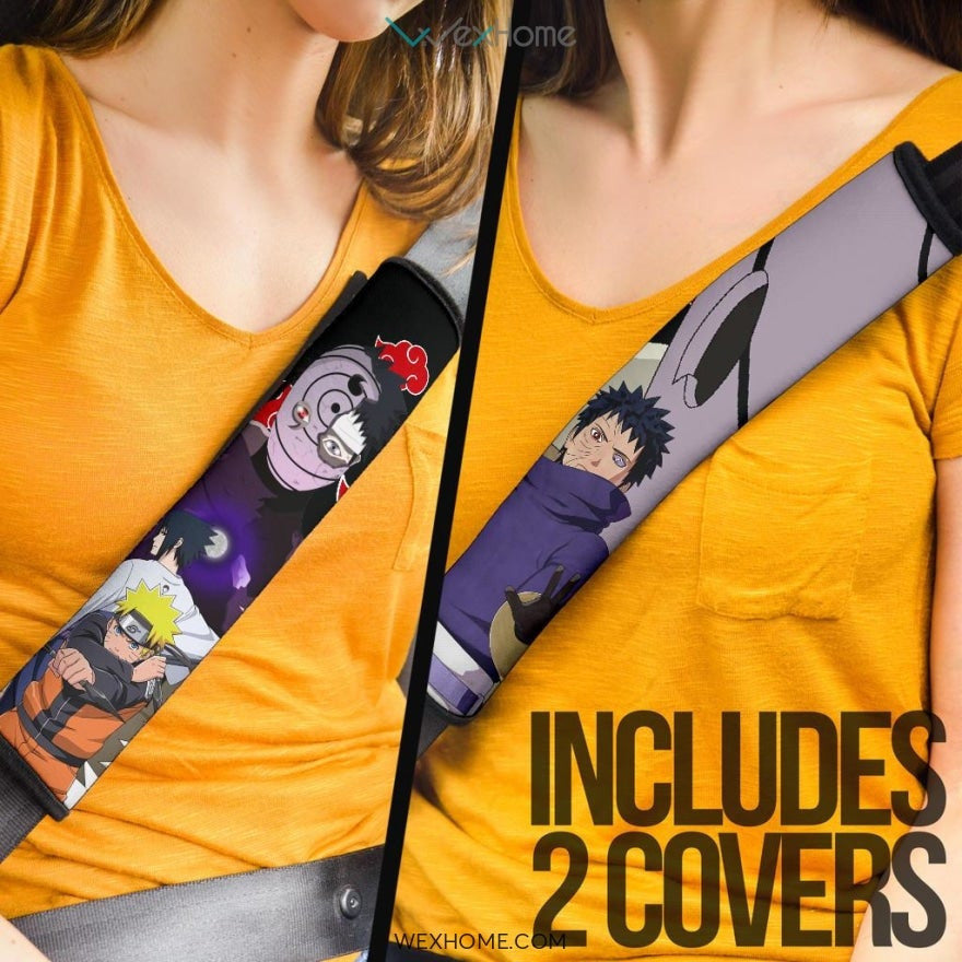Naruto Anime Seat Belt Covers | Naruto Main Male Character With Super Power Belt Covers