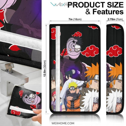 Naruto Anime Seat Belt Covers | Naruto Main Male Character With Super Power Belt Covers