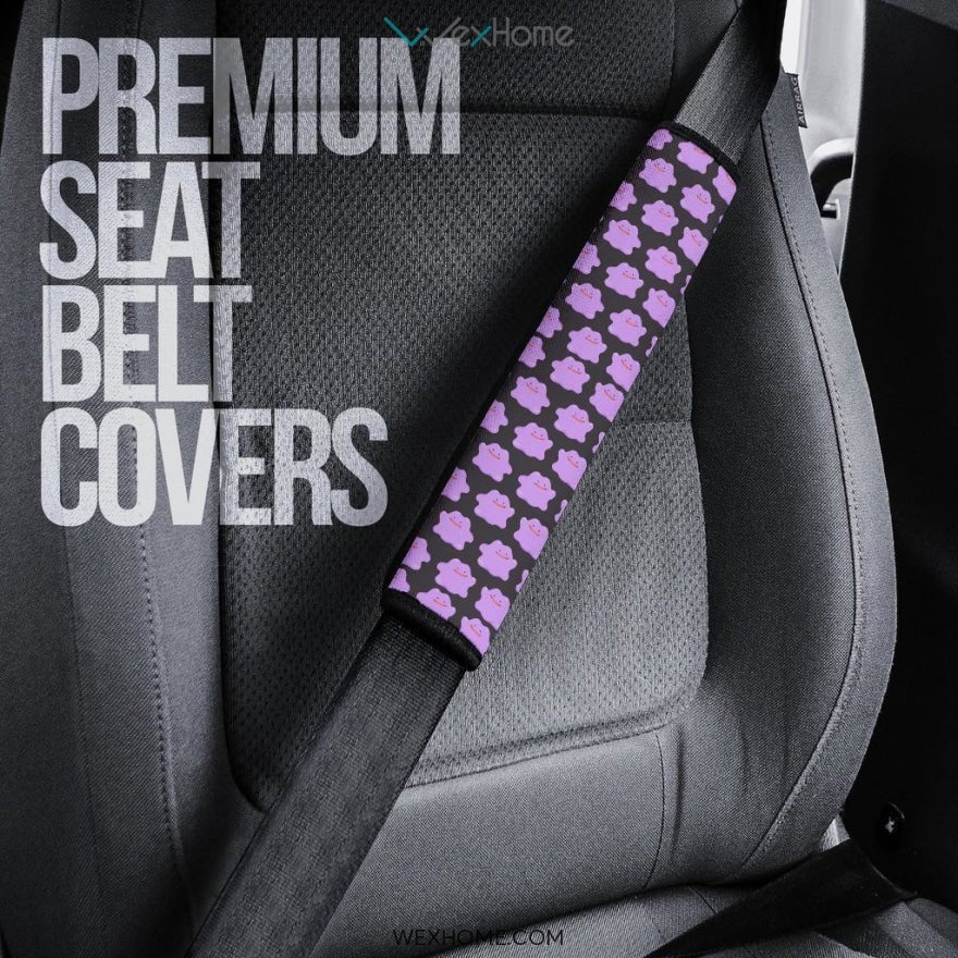 Pokemon Anime Seat Belt Covers | Ditto Pokedex Patterns Purple Belt Covers