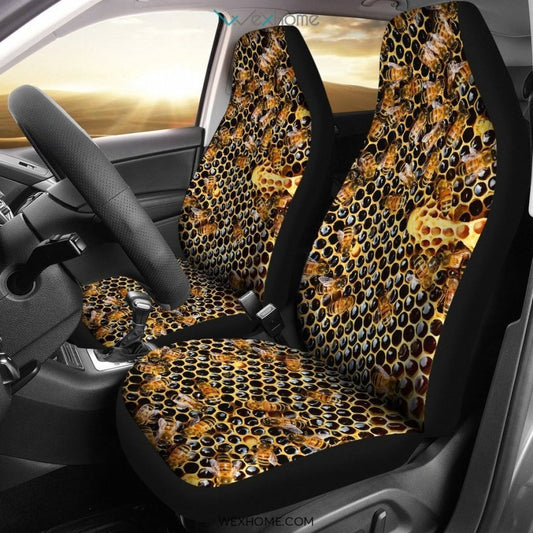 2pcs Bees Car Seat Cover
