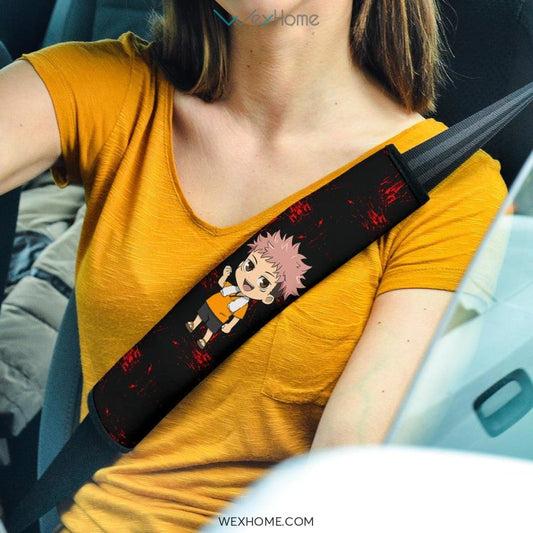 Jujutsu Kaisen Anime Seat Belt Covers | Chibi Yuji Monster Finger Belt Covers