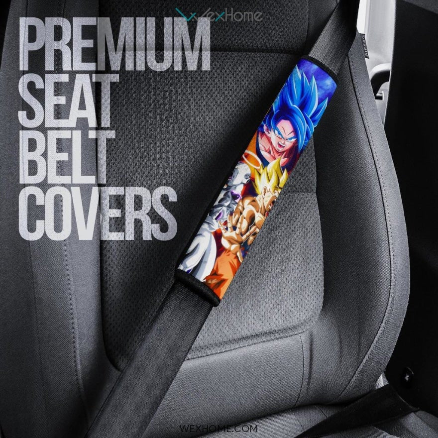 Dragon Ball Anime Seat Belt Covers | DB Goku Level Up Super Power Vs Silver Frieza Belt Covers