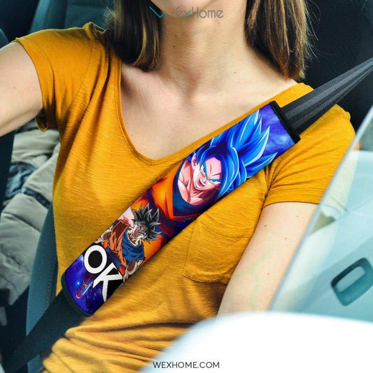 Dragon Ball Anime Seat Belt Covers | DB Goku Level Up Super Power Vs Silver Frieza Belt Covers