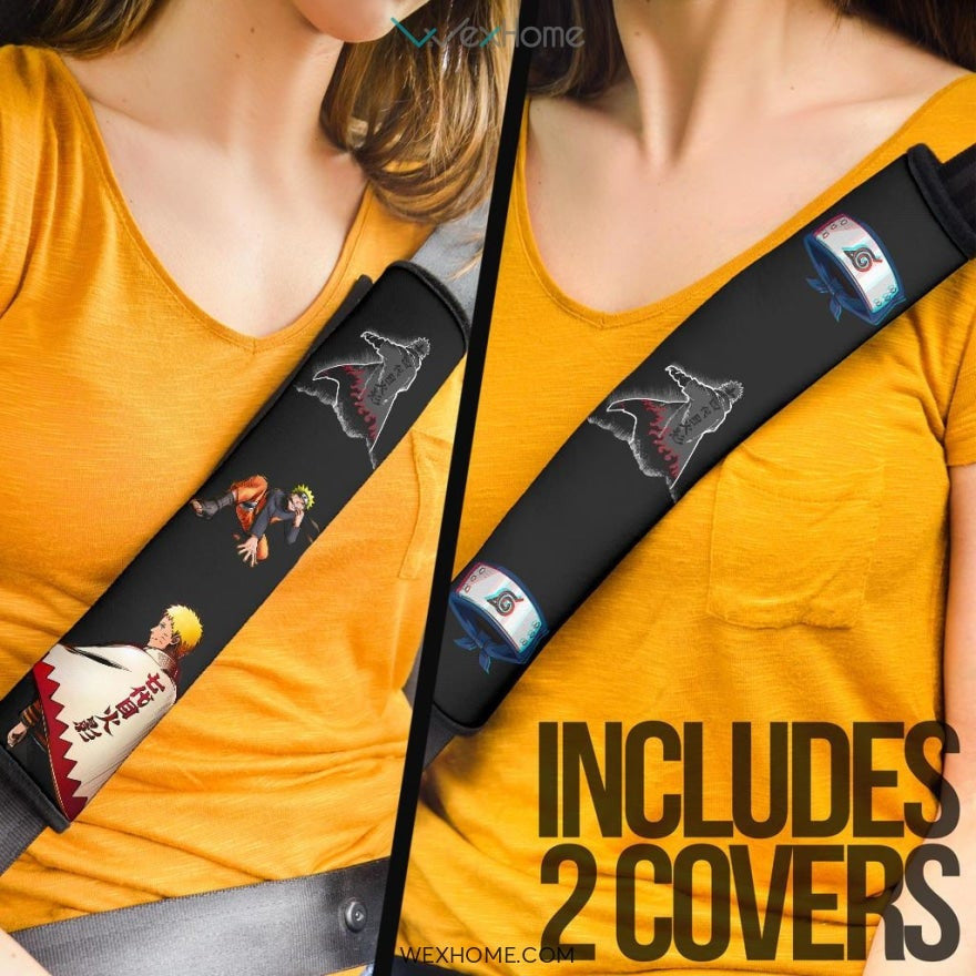 Naruto Anime Seat Belt Covers | Naruto With Minato Son And Father Hokage Belt Covers