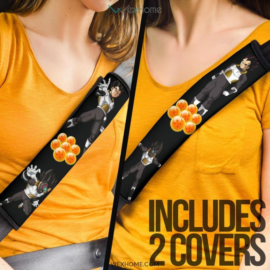 Dragon Ball Anime Seat Belt Covers | DB Vegeta Xeno Dark Mask With Dragon Balls Belt Covers