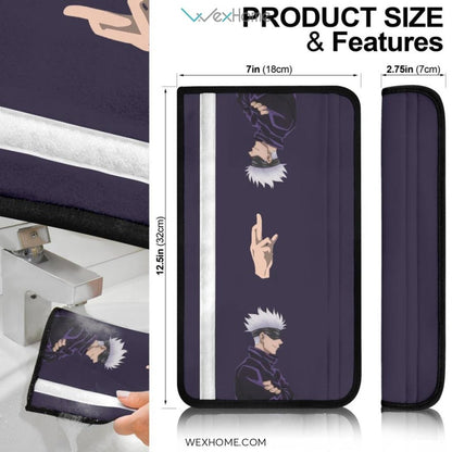 Jujutsu Kaisen Anime Seat Belt Covers | Handsome Satoru Hand Sign Belt Covers