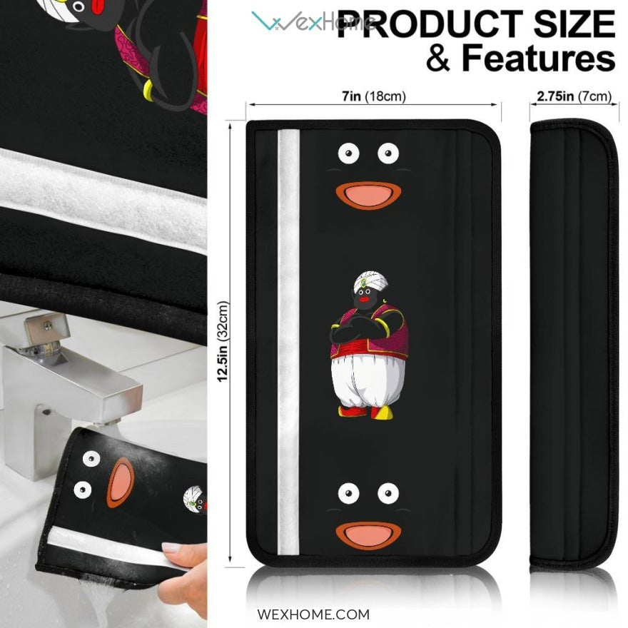 Dragon Ball Anime Seat Belt Covers | Funny Mr. Popo Face Black Belt Covers