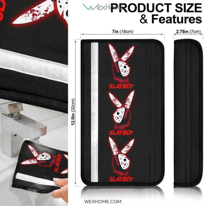 Horror Movie Seat Belt Covers | Slayboy Jason Voorhees Black Belt Covers