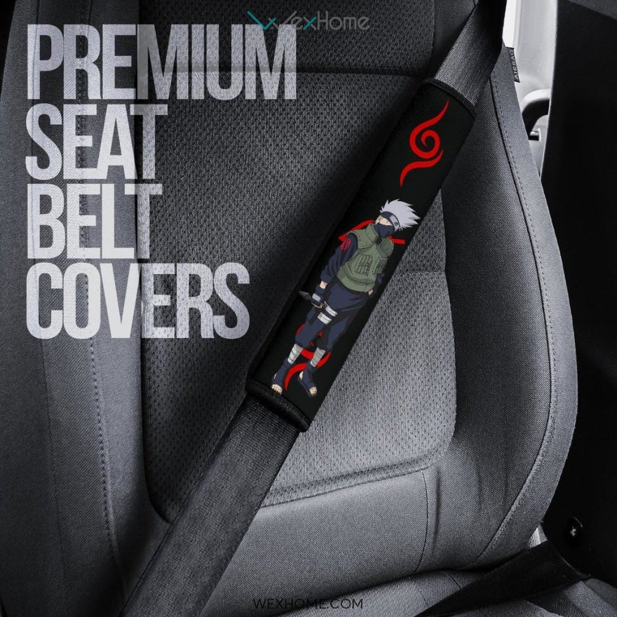 Naruto Anime Seat Belt Covers | Kakashi Hatake Sharingan Copy Ninja Belt Covers
