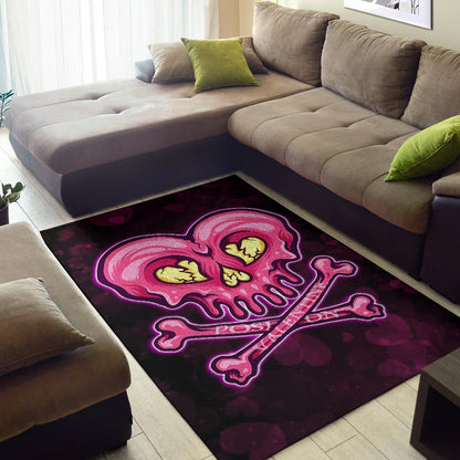Valentine Area Rug Melting Heart Skull Poison Valentine Heart Background Rugs Home Decor NT121103