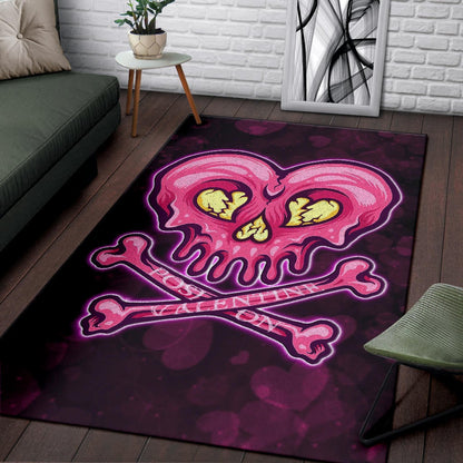 Valentine Area Rug Melting Heart Skull Poison Valentine Heart Background Rugs Home Decor NT121103