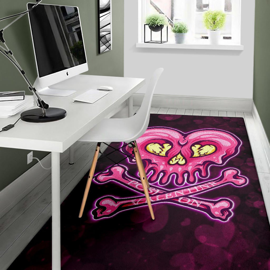 Valentine Area Rug Melting Heart Skull Poison Valentine Heart Background Rugs Home Decor NT121103