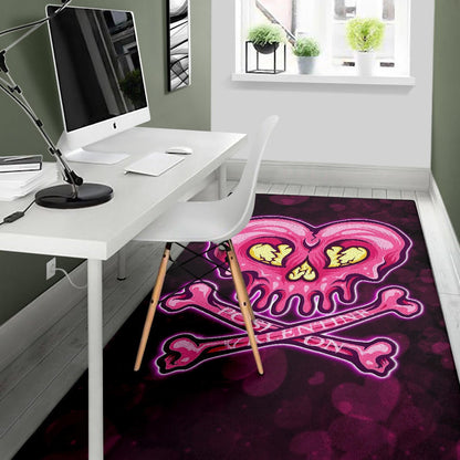 Valentine Area Rug Melting Heart Skull Poison Valentine Heart Background Rugs Home Decor NT121103
