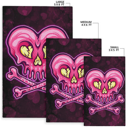 Valentine Area Rug Melting Heart Skull Poison Valentine Heart Background Rugs Home Decor NT121103