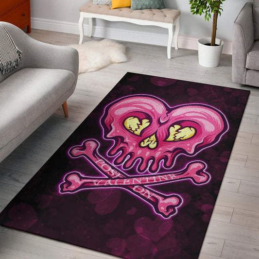 Valentine Area Rug Melting Heart Skull Poison Valentine Heart Background Rugs Home Decor NT121103