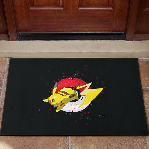 Pokemon Anime Door Mat Angry Pikachu Electric Pokeball Artwork Door Mat Home Decor