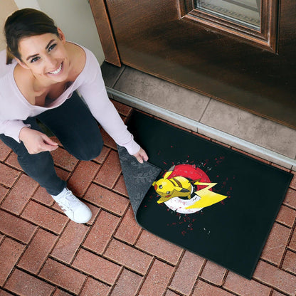 Pokemon Anime Door Mat Angry Pikachu Electric Pokeball Artwork Door Mat Home Decor