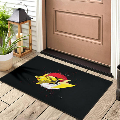 Pokemon Anime Door Mat Angry Pikachu Electric Pokeball Artwork Door Mat Home Decor