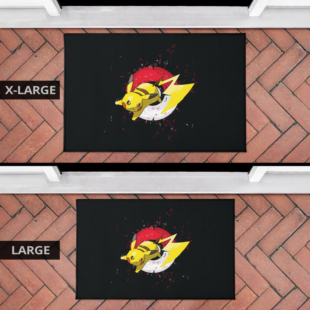 Pokemon Anime Door Mat Angry Pikachu Electric Pokeball Artwork Door Mat Home Decor