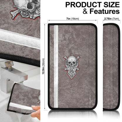 Valentine Seat Belt Covers Medieval Skull With Angel Wings Red Heart Belt Covers