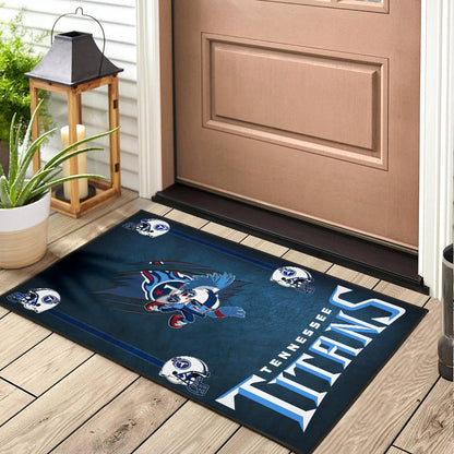 Tennessee Titans American Football Team Door Mat Funny Little Player On Claw Scratches Helmet Patterns Door Mat Home Decor
