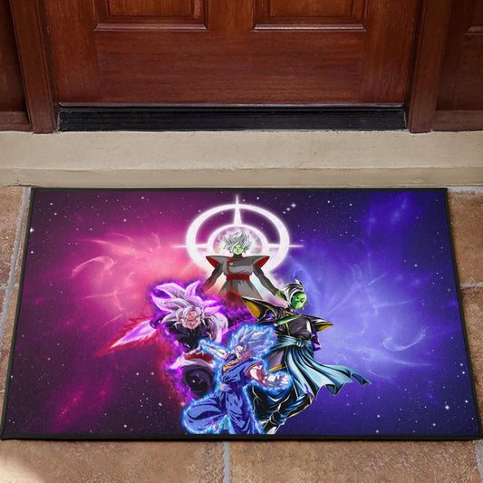 Dragon Ball Anime Door Mat - DB Super Saiyan Fighting Burst Limit Red And Blue Door Mat Home Decor