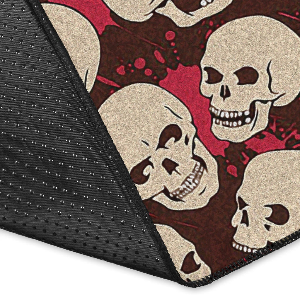 Skull Area Rug - Romantic Couple Skull Love Pink Heart Patterns Rugs Home Decor
