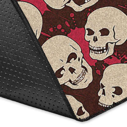 Skull Area Rug - Romantic Couple Skull Love Pink Heart Patterns Rugs Home Decor