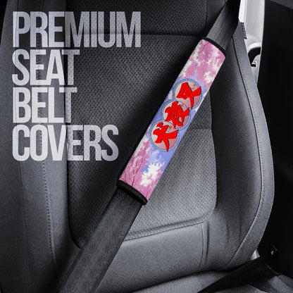 Inuyasha Anime Seat Belt Covers Sango And Kirara Hugging Sakura Blossom Kanji Text Belt Covers