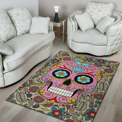 Skull Area Rug - Pink Mandala Skull Floral Skull Patterns Rugs Home Decor