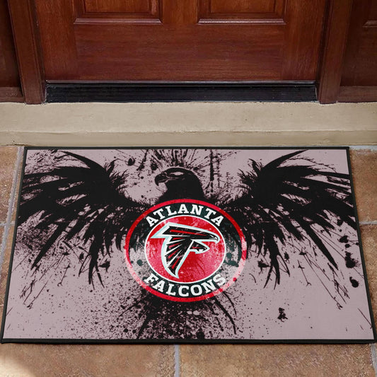 American Football Team Door Mat - Atlanta Falcons Watercolor Paint Rise Up Bird Door Mat Home Decor