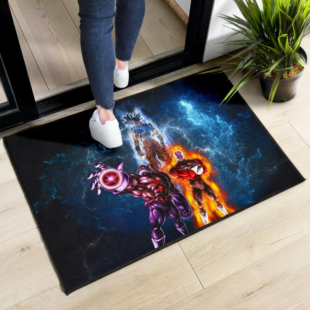 Dragon Ball Anime Door Mat - DB Goku Jiren Toppo Power Burst Limit Blue Explosion Door Mat Home Decor