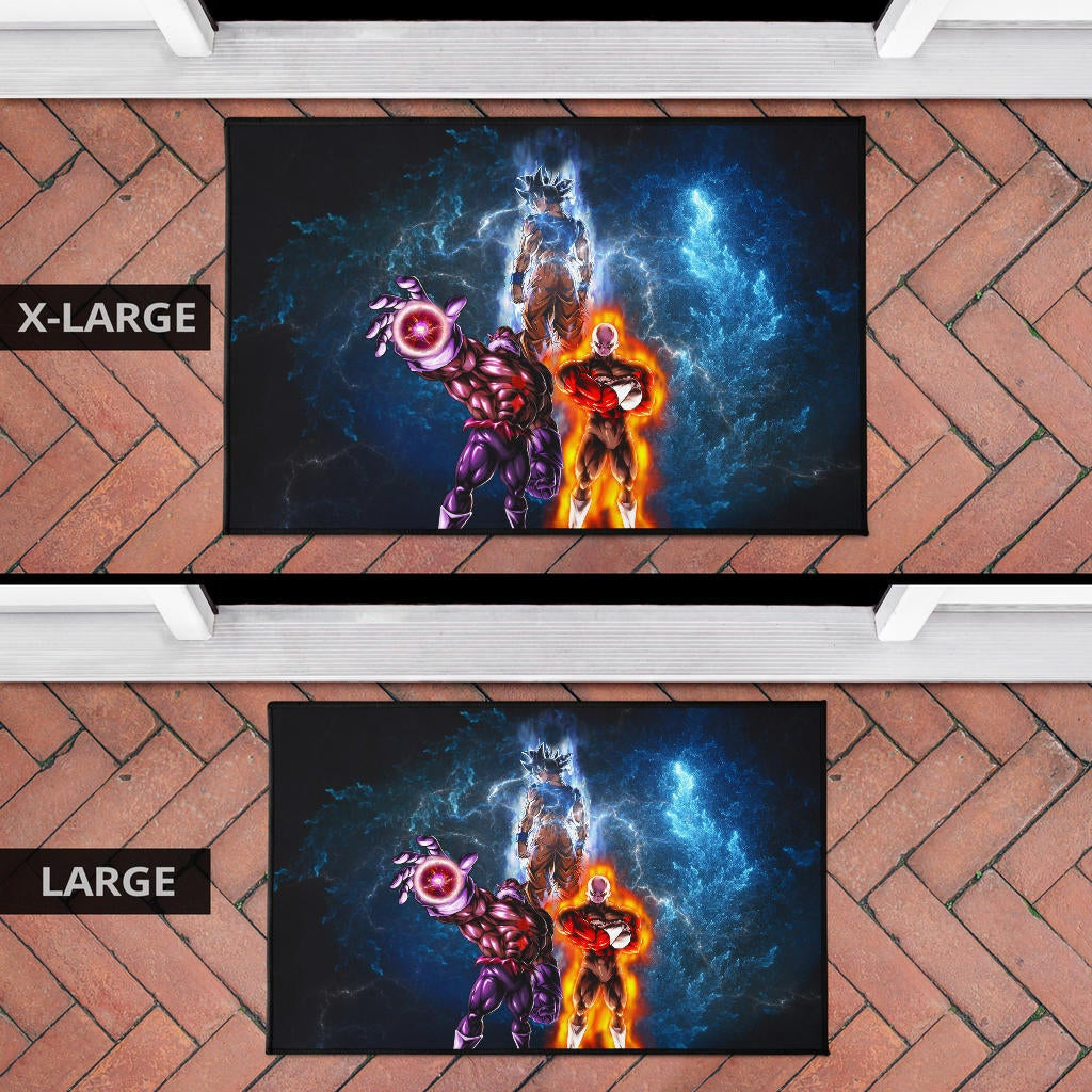 Dragon Ball Anime Door Mat - DB Goku Jiren Toppo Power Burst Limit Blue Explosion Door Mat Home Decor