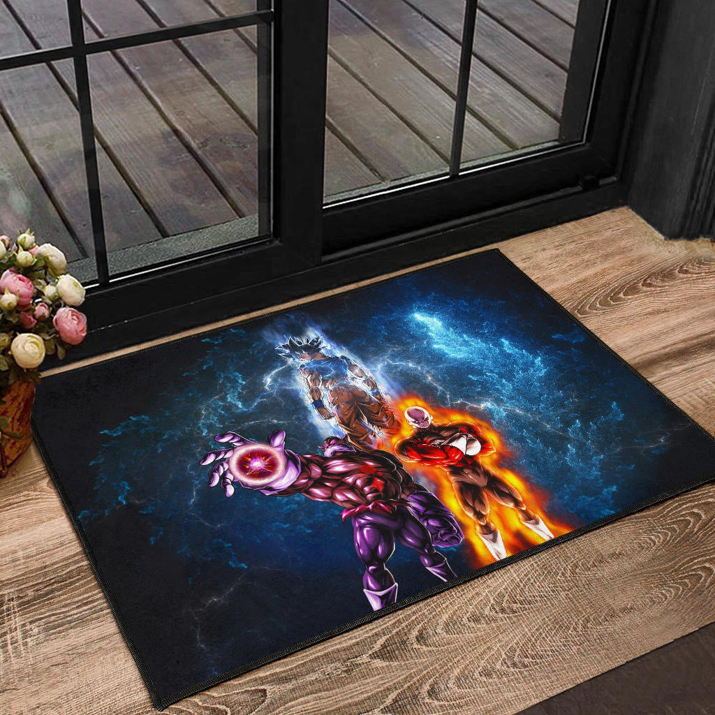 Dragon Ball Anime Door Mat - DB Goku Jiren Toppo Power Burst Limit Blue Explosion Door Mat Home Decor