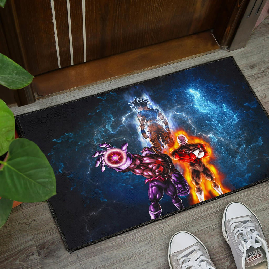Dragon Ball Anime Door Mat - DB Goku Jiren Toppo Power Burst Limit Blue Explosion Door Mat Home Decor