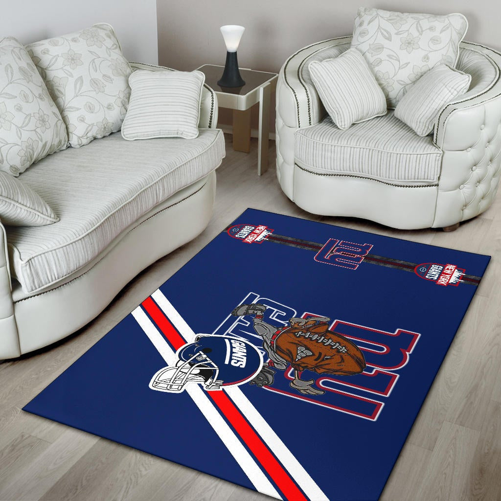New York Giants American Football Team Area Rug Rugby Ball Player Running Giants Helmet Rugs Home Decor