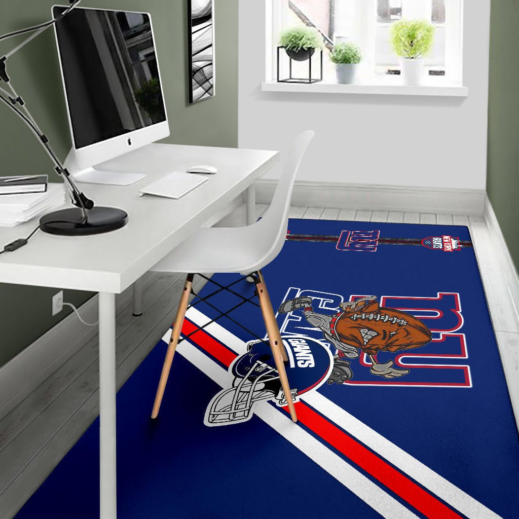 New York Giants American Football Team Area Rug Rugby Ball Player Running Giants Helmet Rugs Home Decor