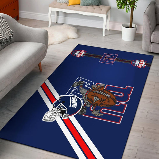 New York Giants American Football Team Area Rug Rugby Ball Player Running Giants Helmet Rugs Home Decor