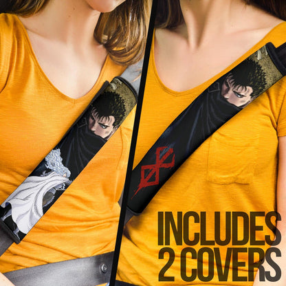 Berserk Anime Seat Belt Covers - Black Guts Vs White Griffith Artwork Belt Covers