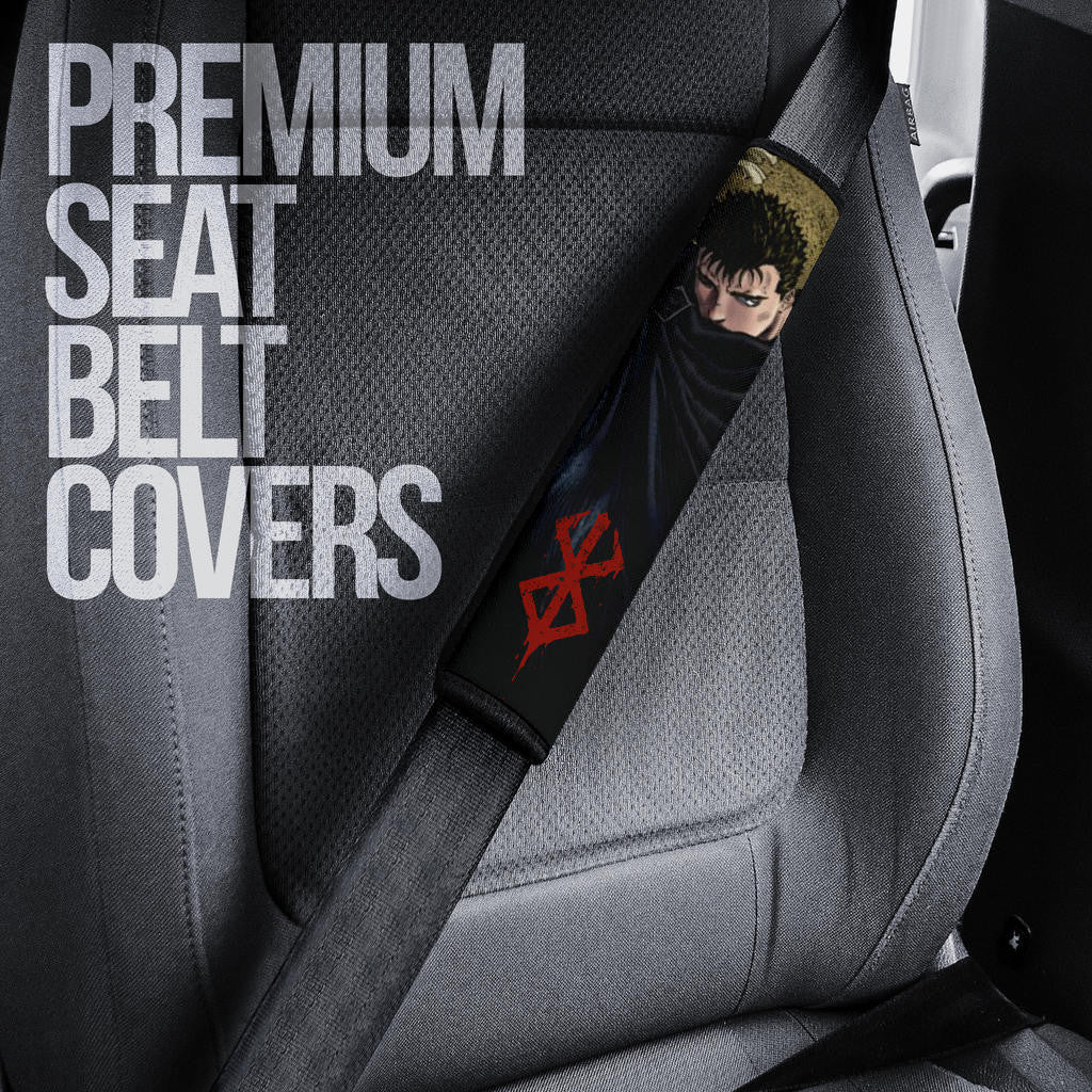 Berserk Anime Seat Belt Covers - Black Guts Vs White Griffith Artwork Belt Covers