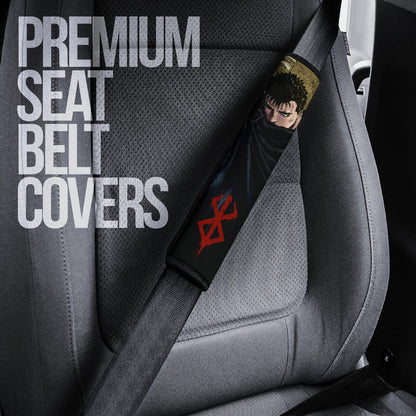 Berserk Anime Seat Belt Covers - Black Guts Vs White Griffith Artwork Belt Covers