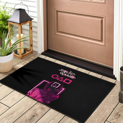 Squid Game Movie Door Mat - All Rounds Squid Workers Neon Minimalist Door Mat Home Decor